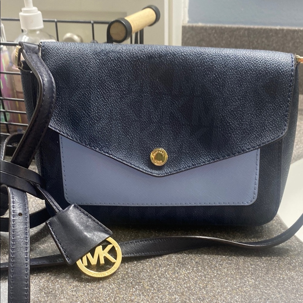 Michael Kors Black and Blue Crossbody Bag
